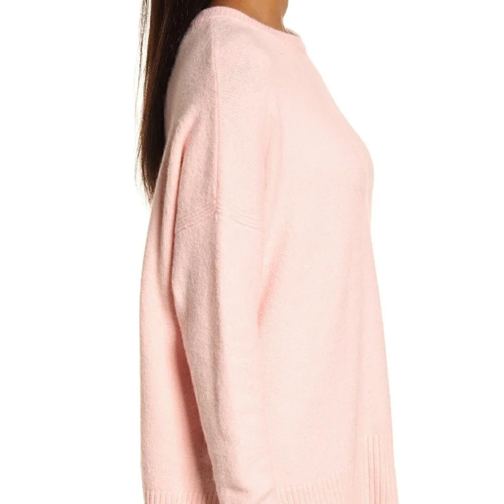 Treasure & Bond Women's Size XXS Crewneck Pullover Sweater Pink Lotus Stretch